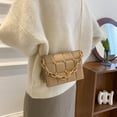 thumbnail image 4 of Bolsa Bolso de hombro de cuero a cuadros retro para mujer Bolsos cruzados de color puro (Camel) JShteea Para Estrenar, 4 of 9