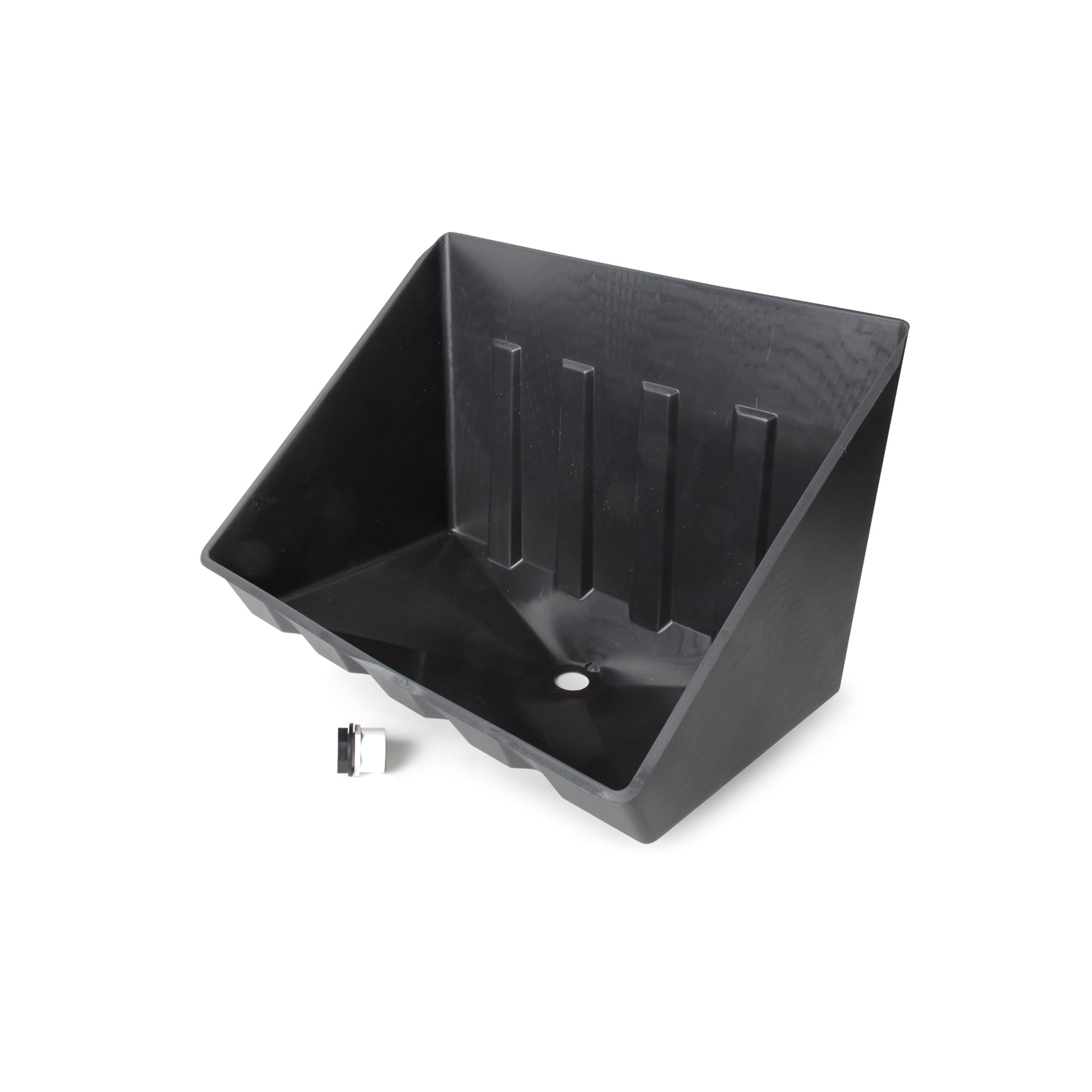 Camco Tankless Water Heater Drain Pan with PVC Fitting for RVs, Campers, and Homes, Black