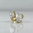 thumbnail image 4 of 3Ct Emerald & Pear Cut Simulated Diamond Two Stone Women's Wedding Ring 14K Yellow Gold Plated, 4 of 5