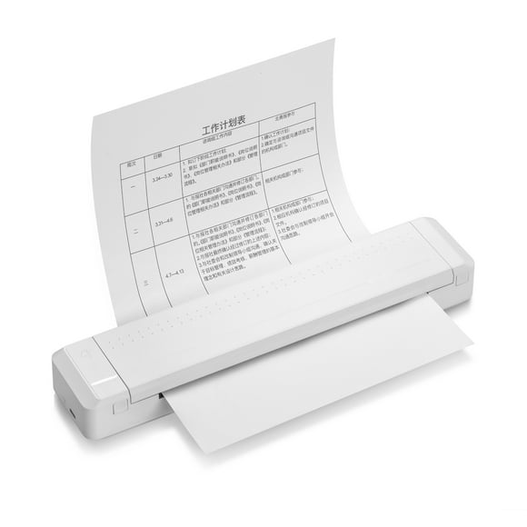 Poooli A4 Paper Printer Direct Thermal Transfer Printer Mobile Printer Portable Photo Printer BT Wireless Connection 300dpi with 1pc Ribbon for PDF File/Contract/Test Paper/Photo/Picture Com