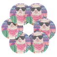 thumbnail image 2 of Haosy Set of 6 Drink Woven Coaster with Holder Heat Resistant Non-Slip Bar Coasters 4 Inches Alpaca Holding Cactus, 2 of 7