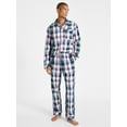 thumbnail image 3 of Free Assembly Matching Family Pajamas Men's Cotton Plaid Notch Collar Top and Pants Gift Set, 2-Piece, Sizes XS-3X, 3 of 7