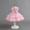 thumbnail image 2 of Fsqjgq Baby Girl Clothes Toddler Easter Outfit Fashion Summer Outfits for Girls Pink Summer Children's Dress Puffy Skirt Cake Princess Dress Baby Dress Baby Dress Party Dress Gift for Girl 110, 2 of 3