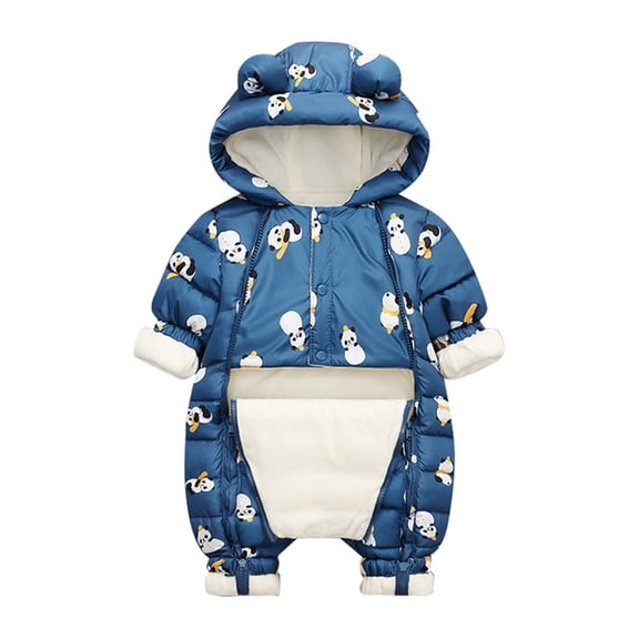 Mercatoo Newborn Baby Boy Girl Snowsuit Winter Puffer Coat Hooded Jumpsuit Panda Bunting Suit Down Jacket Warm Hoodie Romper