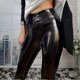 thumbnail image 4 of Women High Waist Elastic Skinny PU Leather Pants Capris Stretchy PVC Faux Trousers Female Skin Tight Wet Sexy Leggings, 4 of 5