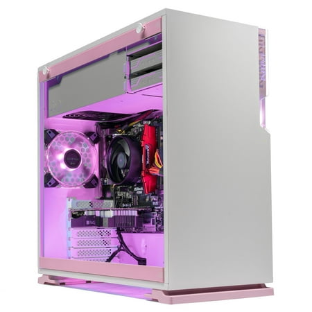 [Limited Pink Edition] SkyTech Venus Desktop Gaming Computer PC (Ryzen 3 1200, GTX 1060 3GB, 8GB DDR4, 120GB SSD, 1TB HDD, 500 Watts PSU, Win 10 Home, RGB Silent Fans) (GTX 1060 3G | 8GB | 120G (Best Gaming Computer For 500)