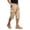 Khaki, variant on Zimjoy Men's 3/4 Casual Cargo Shorts Cotton Elastic Waist 7 Pockets Below Knee Relaxed Fit Summer Shorts, Khaki L