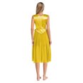 thumbnail image 4 of YiZYiF Praise Dance Tunic for Women Liturgical Dancewear Sleeveless Round Neck Overlays Worship Dress Yellow XXL, 4 of 7