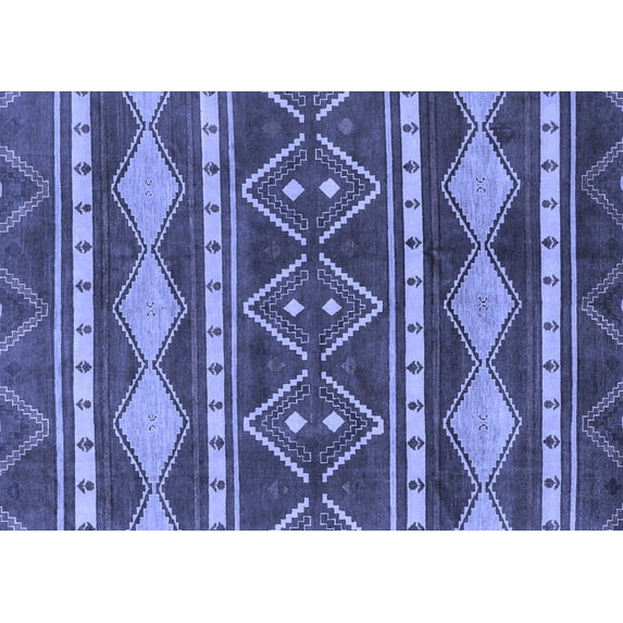 Ahgly Company Indoor Rectangle Abstract Blue Modern Area Rugs, 7' x 9'