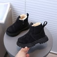 thumbnail image 2 of MEZZALL Kids Winter Girls Boots Soft Sole Fashionable English Style Children Booties Ideal Casual Outdoor Solid Color Activities Stylish Shoes, 2 of 7
