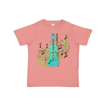 

Inktastic Violin with Musical Notes and Swirls Gift Toddler Boy or Toddler Girl T-Shirt
