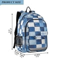 thumbnail image 2 of FORMRS School Backpack 17" Student Travel Bag with Laptop Compartment, Blue and Gray Plaid Pattern, 2 of 7