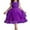 Purple, variant on Fozruso Girls Casual Dresses Children's Solid Color Irregular Mesh Lace Knee Length Wedding Dress Puffy Dress Skirt Sizes 2-3 Years