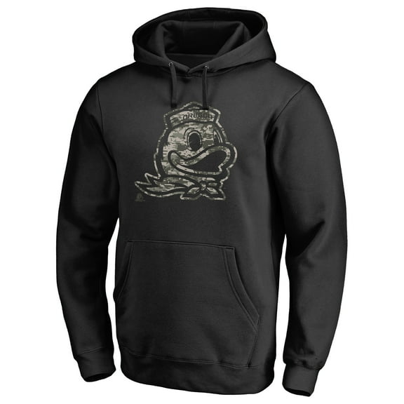 Men's Black Oregon Ducks Camo Cloak Pullover Hoodie