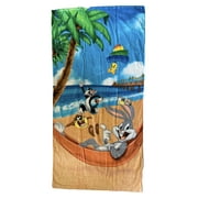 Craddle Looney Tunes Towel- Tweety Bugs Bunny Taz Tasmanian Devil, Sylvester Surfing Beach Towel