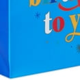 thumbnail image 6 of Hallmark Extra-Deep Birthday Gift Bag (Multicolor Wishes on Blue), 6 of 6