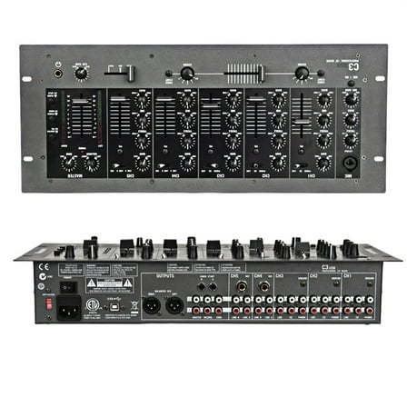 Rack Mount Au-dio Mixer Professional 5 Channel DJ Stereo Mixer Mixing Console C3 Numark Dj Stage Performance Professional ,Precision Control