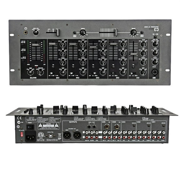 Rack Mount Au-dio Mixer Professional 5 Channel DJ Stereo Mixer Mixing Console C3 Numark Dj Stage Performance Professional ,Precision Control
