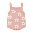 thumbnail image 1 of Gupgi Baby Girls Knit Rompers 3 6 9 12 18 Months Infant Floral Print Sleeveless Jumpsuits, 1 of 9
