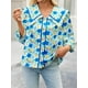 thumbnail image 3 of Blusa Cicy Bell con estampado floral para mujer, manga 3/4, 3 of 8