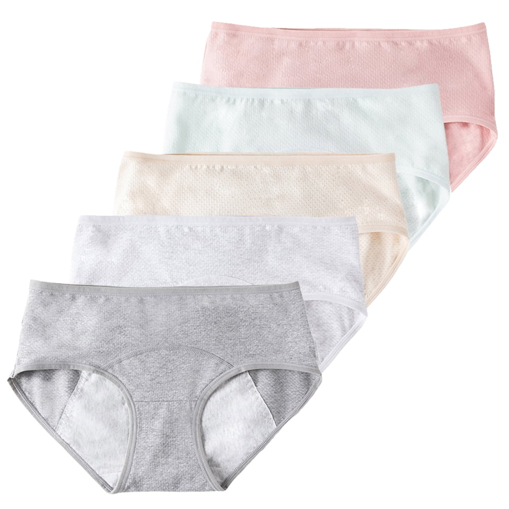 Valcatch 5 Pack Menstrual Period Panties for Women Girls Period Underwear Cotton Postpartum