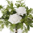 thumbnail image 4 of K&K Interiors 20.5" Real Touch Diamond White Rose Flower Arrangement in Faux Water Glass Vase for Mother's Day, 4 of 5