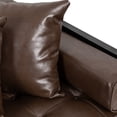 thumbnail image 6 of Noble House Gould Indoor Faux Leather Upholstered Oversized Loveseat, Dark Brown and Black, 6 of 8
