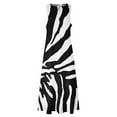 thumbnail image 3 of Zebra Print Black and White Long Dress long sleeve dress summer dress daily, 3 of 6