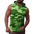 thumbnail image 6 of Men's Camo Workout Hooded Tank Tops Sleeveless Gym Training Hoodies Bodybuilding Muscle Cut Off T Shirt, 6 of 9