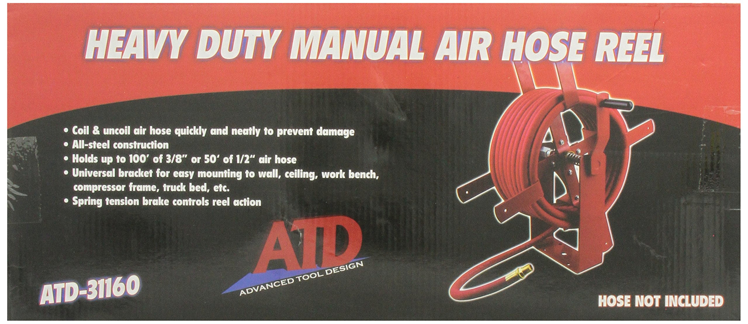 Atd Tools ATD-31160 Heavy-duty Manual Air Hose Reel by Rel Products, Inc.