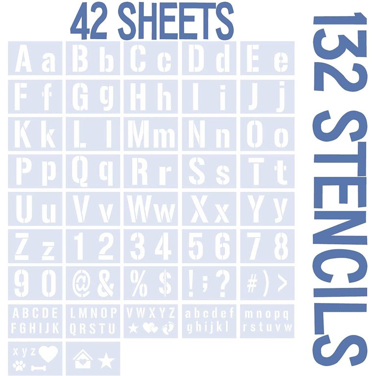  AIRIQI Letter Stencils for Painting On Wood Alphabet Number 2  Inch Large Spray Paint Stencil Small Crafts Custom 42Pcs : Arts, Crafts &  Sewing
