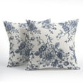 thumbnail image 2 of Vintage Floral Pillow Covers 18x18 Inch Set of 2 Navy Blue and Cream Floral Throw Pillow Covers Chinoiserie Flower Pillowcases Farmhouse Cotton Linen Cushion Covers for Couch Bed Sofa Chair Home Decor, 2 of 6