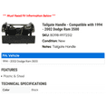 thumbnail image 2 of Tailgate Handle - Compatible with 1994 - 2002 Dodge Ram 3500 1995 1996 1997 1998 1999 2000 2001, 2 of 2
