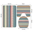 thumbnail image 3 of Bright Tribal Striped Pattern Bathroom Rugs Sets 3 Piece,Toilet Cover Set,Absorbent Non Slip Bathroom Mats Sets with U-Shaped Contour Rug Toilet Rug Set, 3 of 5
