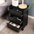 thumbnail image 2 of LEHOME Accent Storage Cabinet, Modern Floor Cabinet with 3 Drawers, Small Bedside Table with Anti-toppling Strap, Nightsand with Exquisite Handles (Black), 2 of 6