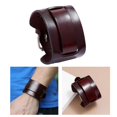 thumbnail image 5 of PU Leather Bracelet, Adjustable Buckle Wide Bangle Wristband for Men Women Daily Brown, 5 of 7