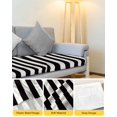 thumbnail image 4 of Simple Black White Stripes Couch Cushion Covers, Stretch Seat Cushion Covers for Sectional Sofa, Modern Stripes Individual Sofa&nbsp;Slipcovers Furniture Protector with Elastic&Straps Small 1Pcs, 4 of 7