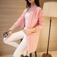 thumbnail image 2 of 2022 Autumn Winter Long Cardigan Female Casual Women Pocket Cardigan Sweater Knitted LOVE DOCK All-match For Women Jacket Tops, 2 of 5