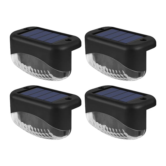 Paquete de 4 luces solares para terraza FloreceBien para exteriores, iluminación LED solar con forma de gota de agua, resistente al agua, para escaleras, patios y caminos