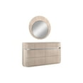 thumbnail image 2 of Coastal Round Mirror - Beige Angley Accent Wall Mirror for Bathroom Living Room Decor, 2 of 6