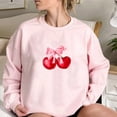 thumbnail image 2 of successthop Womens Sweatshirts No Hood Fleece Crewneck Long Sleeve Sweaters Cute Pullover Hoodies Bow Print Outwear, 2 of 7