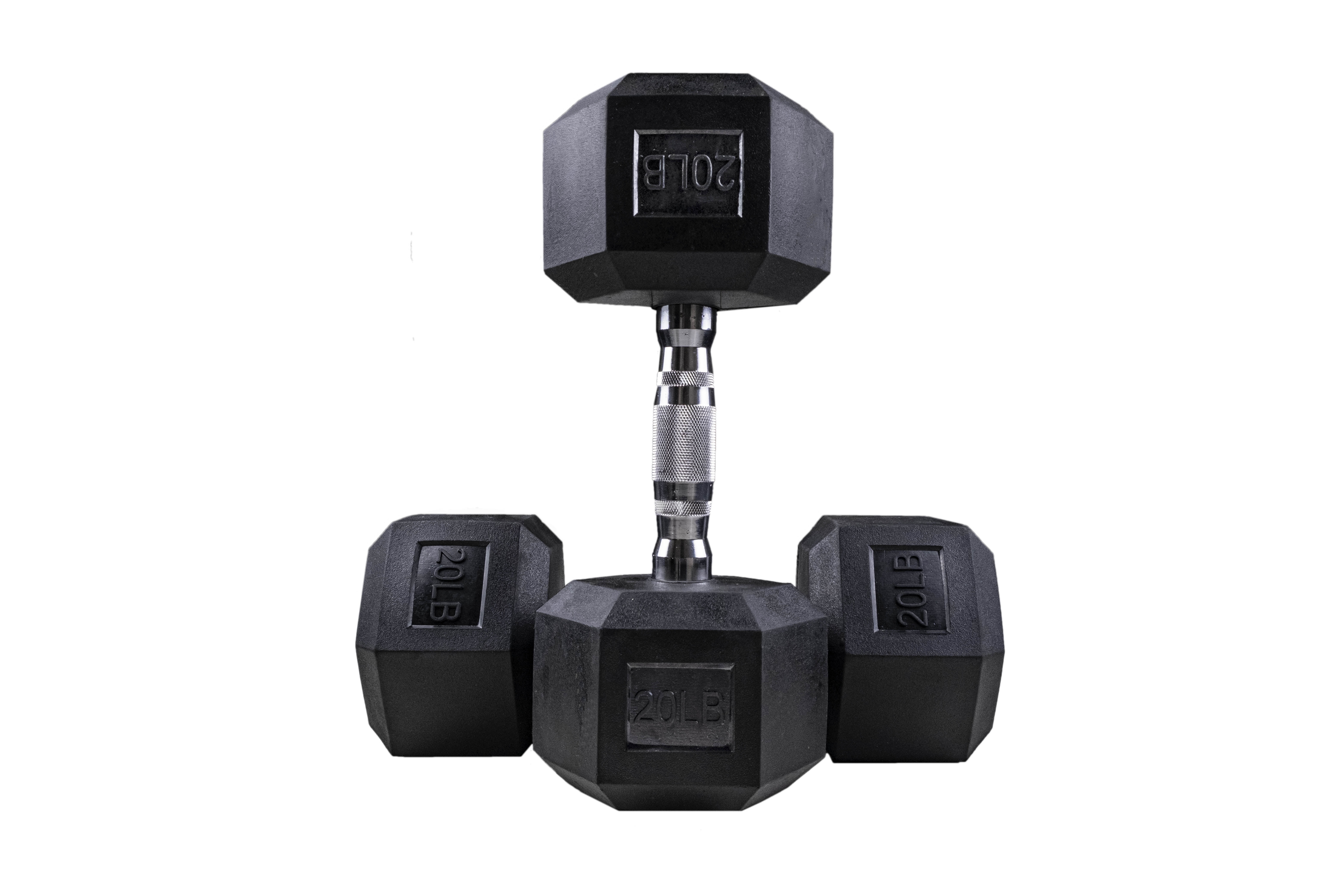 BalanceFrom エブリデイエッセンシャル 25LB BalanceFrom Rubberized Hex Dumbbell, 25lb Pair, Black - Walmart.com