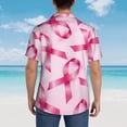 thumbnail image 6 of Bixox Men's Hawaiian Shirts Men's Breast Cancer Ribbons Awareness Print Short-Sleeve Shirt-X-Large, 6 of 8