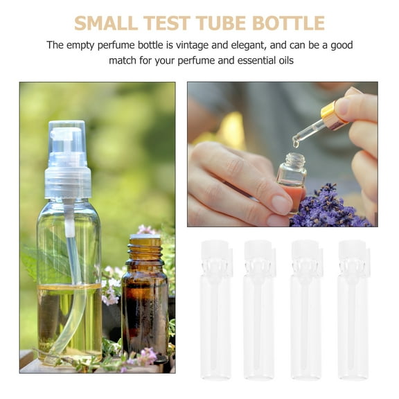 YEAHIBABY Yeahibaby 50Pcs Transparent Glass Perfume Tubes Easy to Refill and Reuse for Travel
