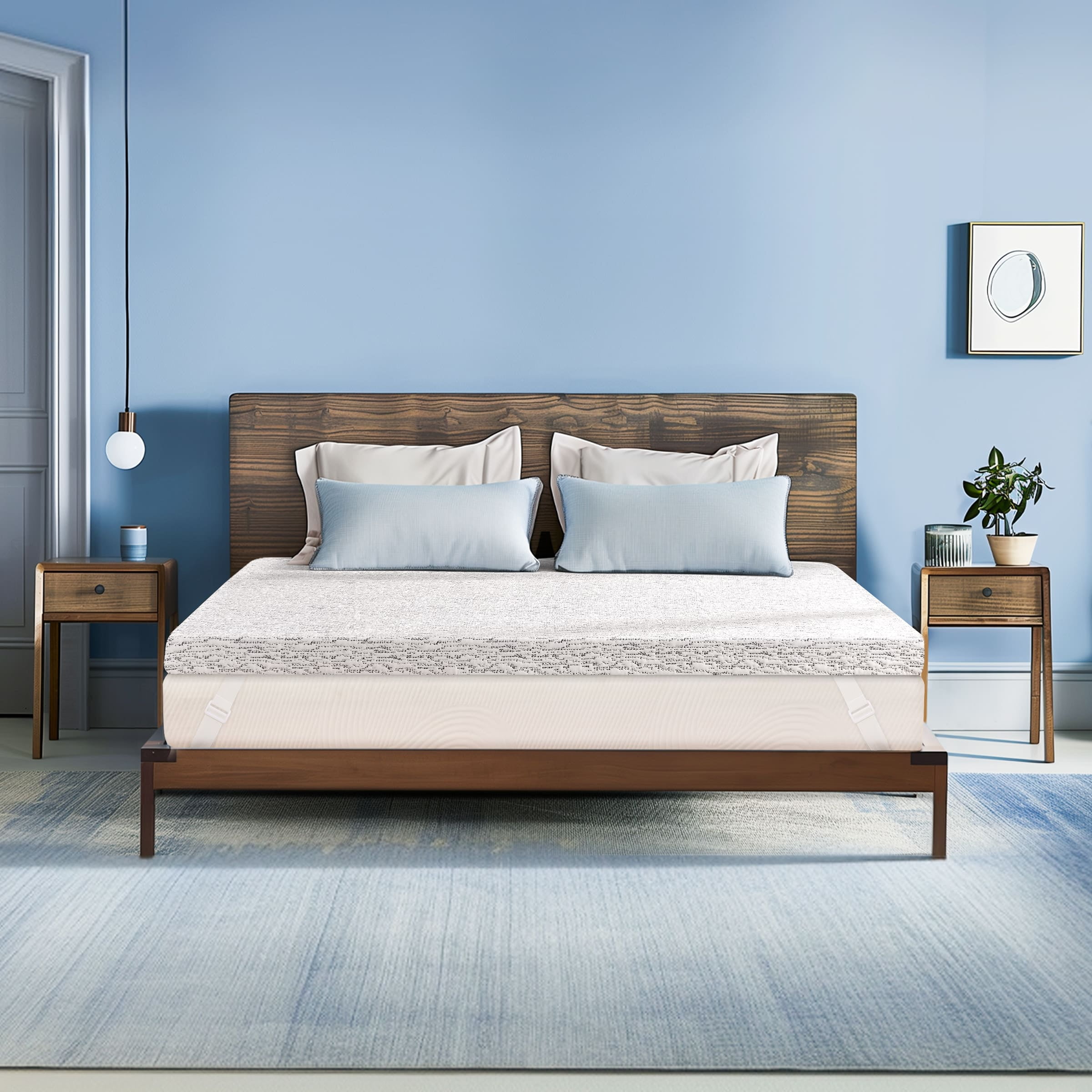 Subrtex 2" Gel Infused Memory Foam Mattress Topper, Topper with Cooling Cover, Twin