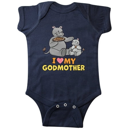 

Inktastic I Love My Godmother Hippos Gift Baby Boy or Baby Girl Bodysuit
