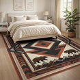 thumbnail image 3 of ODIKA 8'x10' Washable Area Rug Durable, Non-Slip Large Cabin Arrowhead Border Stepped Geometric Livingroom Neutral for Living Room, Under Sectional, Family, 3 of 7