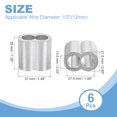 thumbnail image 2 of Uxcell Aluminum Crimping Loop Sleeve, Double Hole Cable Ferrule for Rope 1/2"(12mm), 2 of 7