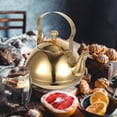 thumbnail image 3 of Stainless Steel Teapot Gold Decor Modern Containers with Lids Metal Kettle Desktop Strainer Portable Stove Travel, 3 of 6