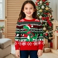 thumbnail image 2 of YunPes Girls Christmas Knitted Sweaters Long Sleeve Crewneck Knit Tops Kids Cute Pullover Knitwear Comfy Winter Sweaters for Boys, 2 of 4